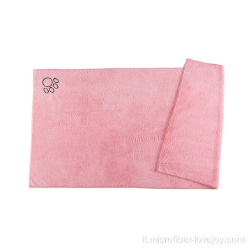Asciugamano rosa per cani da bagno per cani